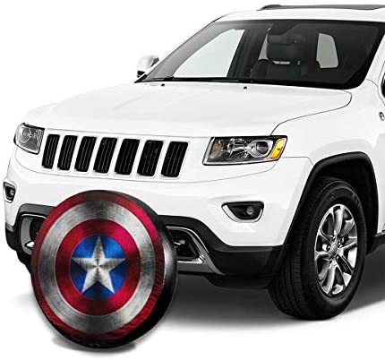 SDJGNSSDF Spare Tire Covers Captain America Shield Wheel Covers Rv Tire Covers Sun-Proof Weather-Proof for Jeep Trailer RV SUV Truck Camper Travel Trailer Accessories 14 15 16 17 Inch 