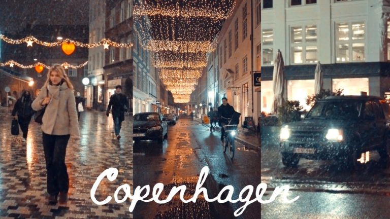 It's Snowing! Christmas Shopping in Copenhagen 🇩🇰 4k Walking Tour December 23 2021