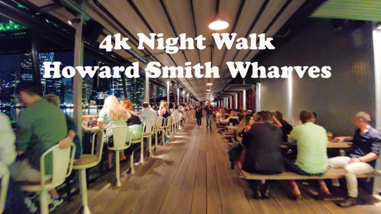 4k Nightlife Walk Brisbane River Howard Smith Wharves – March 2022 Australia