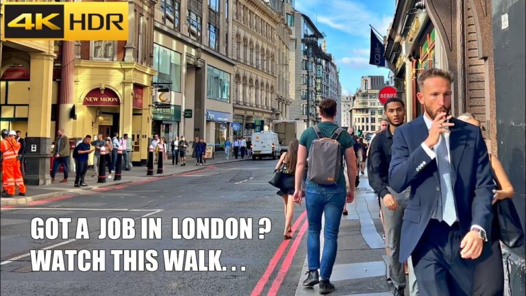 How Londoners go to Work | London Rush Hour Walk | Walking in London's Financial District [4K HDR]
