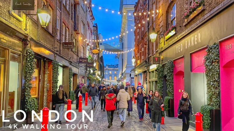 London, England 🏴󠁧󠁢󠁥󠁮󠁧󠁿 Evening Street Walk  2023 – 4K 60fps Walking Tour (▸78 min)