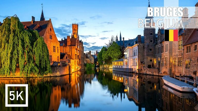 Walking Tour Of Historical Bruges –  5K HDR (Big TV Quality ) – Medieval Towns of Belgium 🇧🇪
